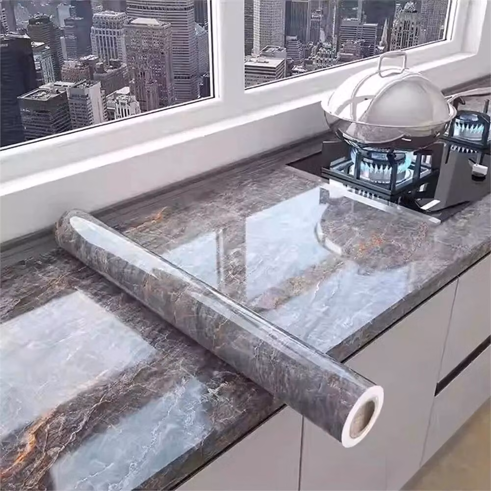 Nordara Grey Marble Self Adhesive Kitchen Worktop and Cupboard Vinyl Wrap Film – 2