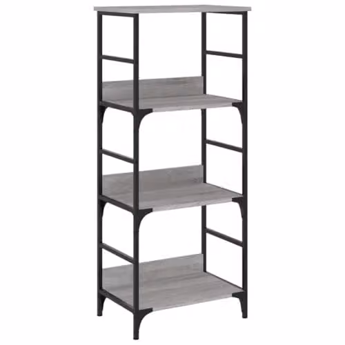 vidaXL Grey Sonoma Bookshelf in Engineered Wood, W/D/H: 50 x 33 x 117.5 cm – 1