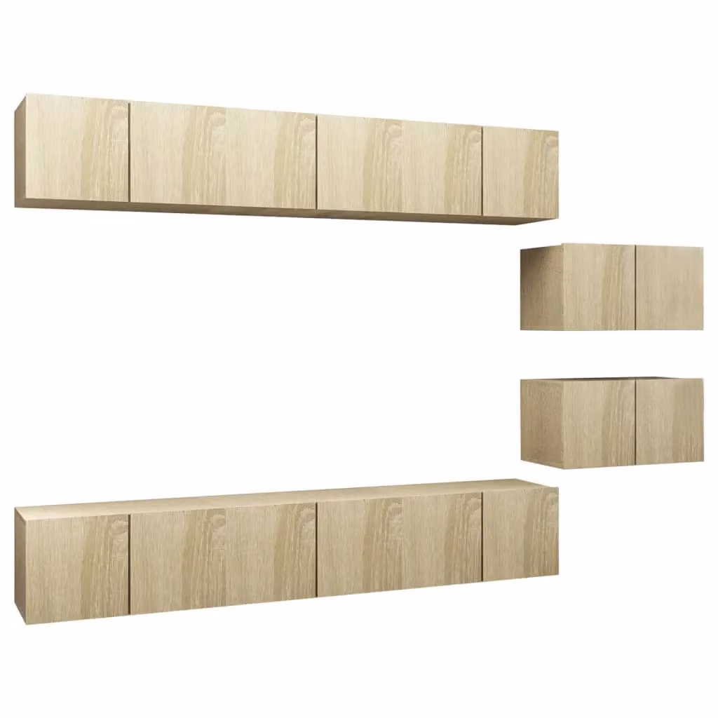 Berkfield Home Modern TV Cabinet in Sonoma Oak and Brown Engineered Wood – 2