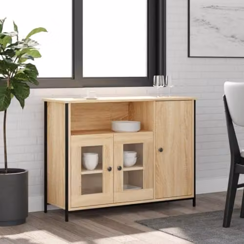 vidaXL Modern Sideboard Storage Cabinet in Sonoma Oak Engineered Wood – 2