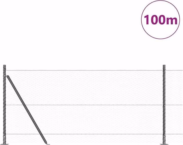 Berkfield Home Grey Steel Hexagon Fence 0.8 x 100 m – 1