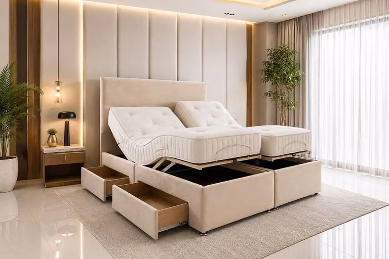 Soft Snooze Beds Small Single Orthopaedic Mobility Divan Bed with Mattress, Headboard and Drawers in Dark Grey