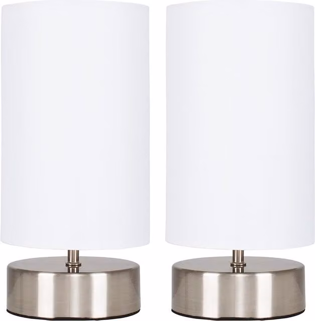 ValueLights Francis Touch Table Lamps - Set of 2 - White and Chrome
