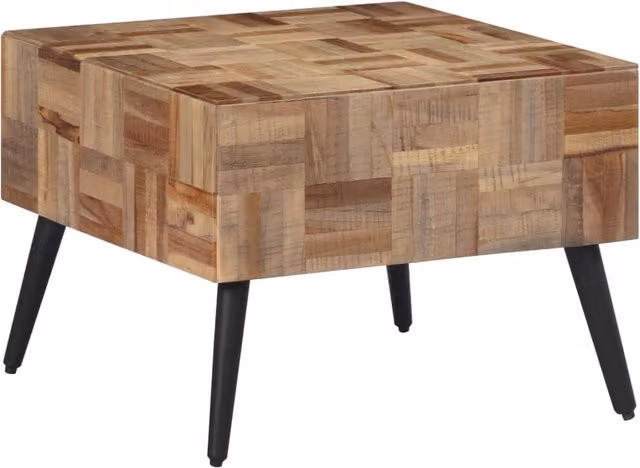 Berkfield Home Grey Solid Reclaimed Teak Coffee Table W/D/H: 55 x 55 x 40 cm – 1
