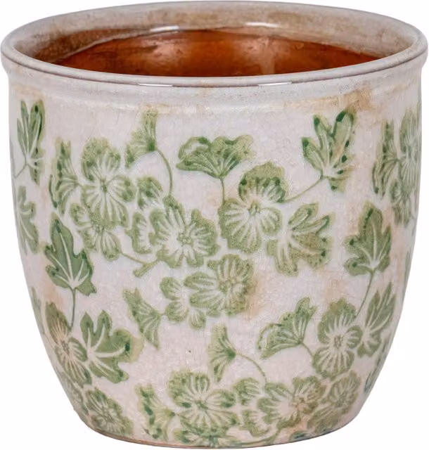 KDMK Green Clover Ceramic Tabletop Planter for Succulents and Herbs
