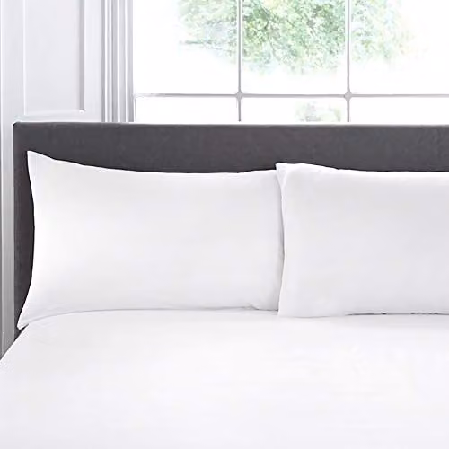 Appletree Premium 200TC Plain Dye Hotel Quality 100% Percale Cotton Housewife Pillowcases (Pair) in White, W: 48 cm x L: 76 cm