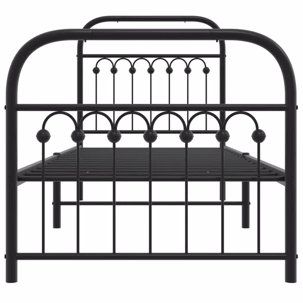 Berkfield Home Metal Bed Frame with Footboard, Black, W: 75 cm, L: 190 cm – 3