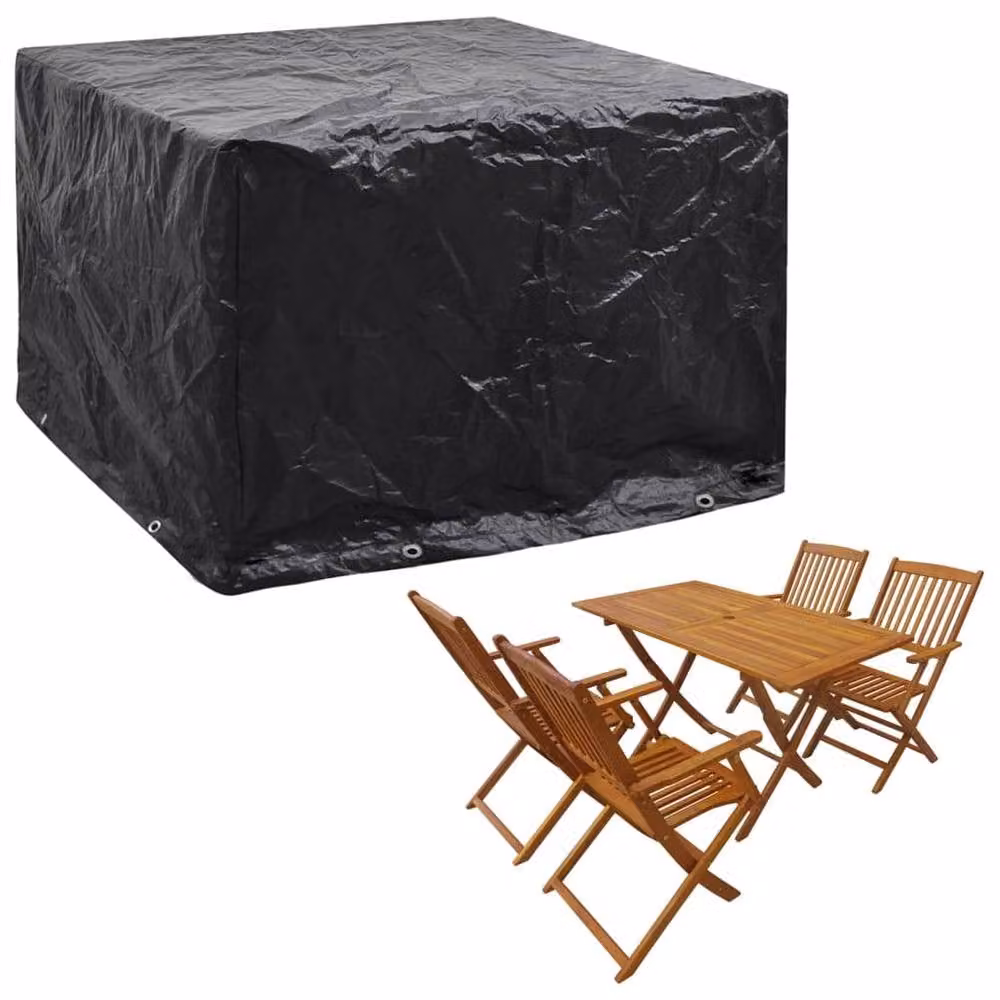 Berkfield Home Garden Furniture Cover with 8 Eyelets, Black, W/D/H: 122 x 112 x 98 cm – 2