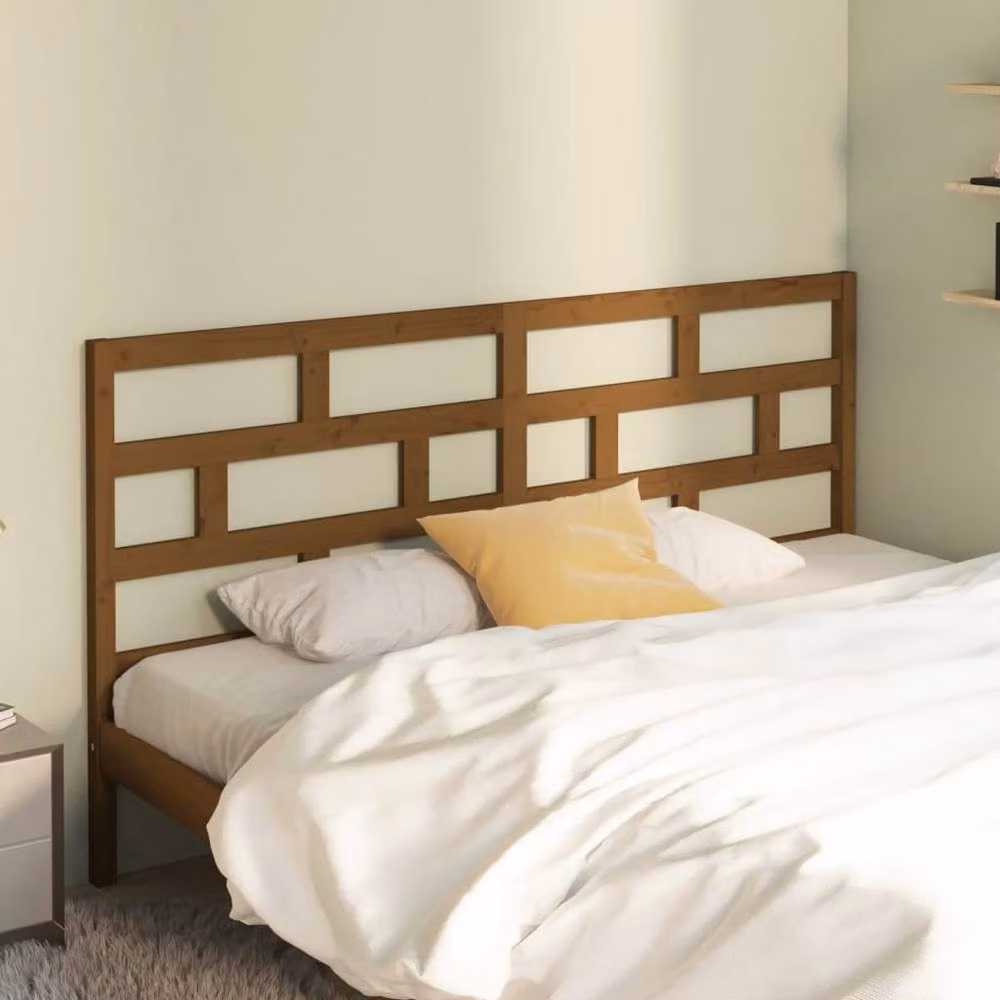 Berkfield Home Rustic Solid Wood Pine Bed Headboard, Honey Brown, W: 186 cm, D: 4 cm, H: 100 cm – 2