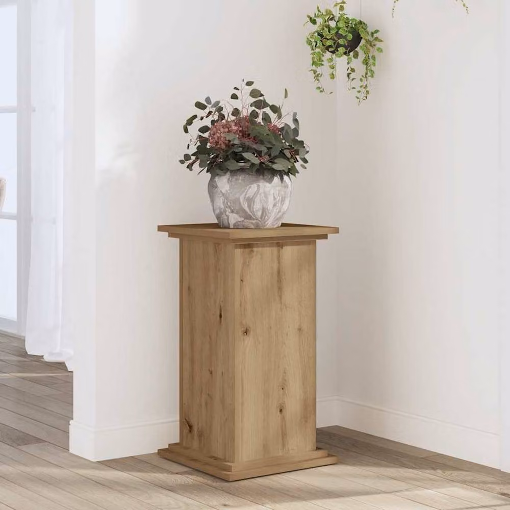 Berkfield Home Artisan Oak Plant Stand in Brown, W/D/H: 33 x 33 x 60 cm – 2