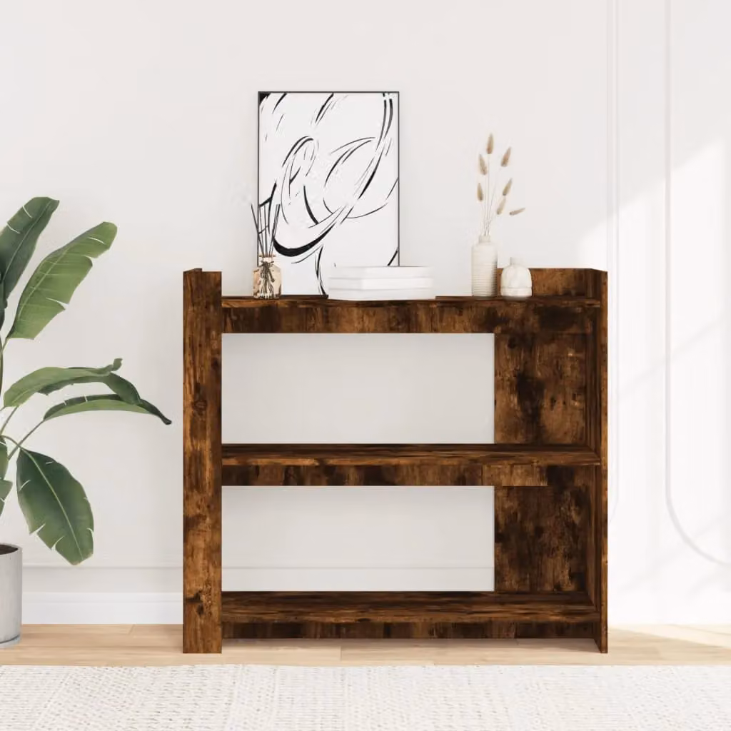 Berkfield Home Smoked Oak Console Table in Brown, W/D/H: 100 x 35 x 90 cm – 2