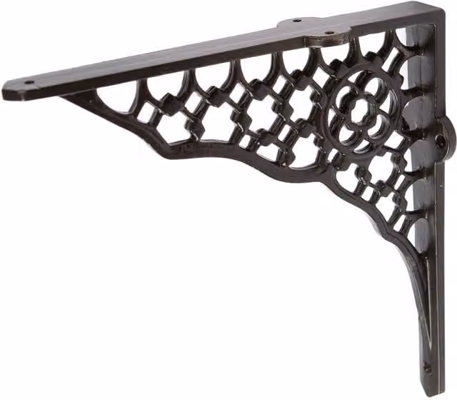 Hammer and Tongs Honeycomb Iron Shelf Bracket in Matt Black, Diameter: 20.5 cm – 1