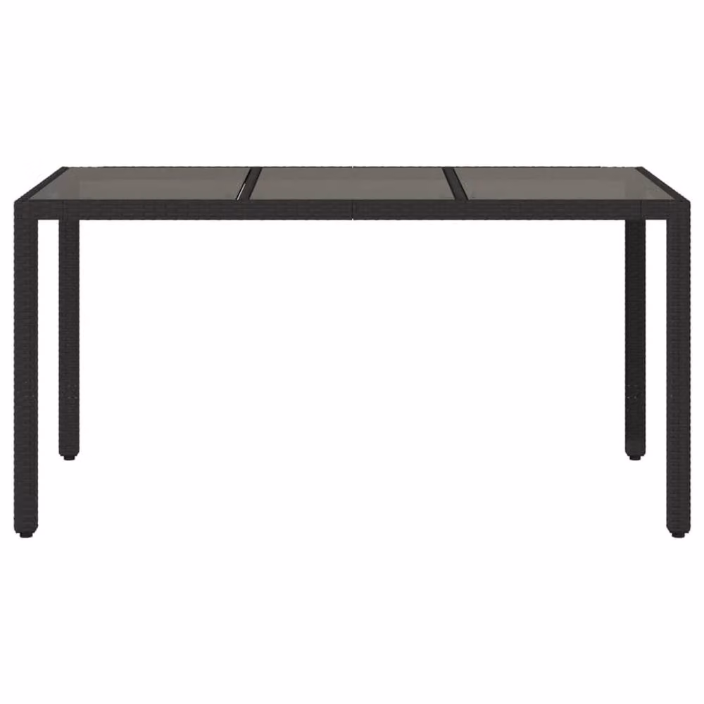 Berkfield Home Rectangular Extendable Garden Table with Glass Top in Black, W/D/H: 150 x 90 x 75 cm – 4