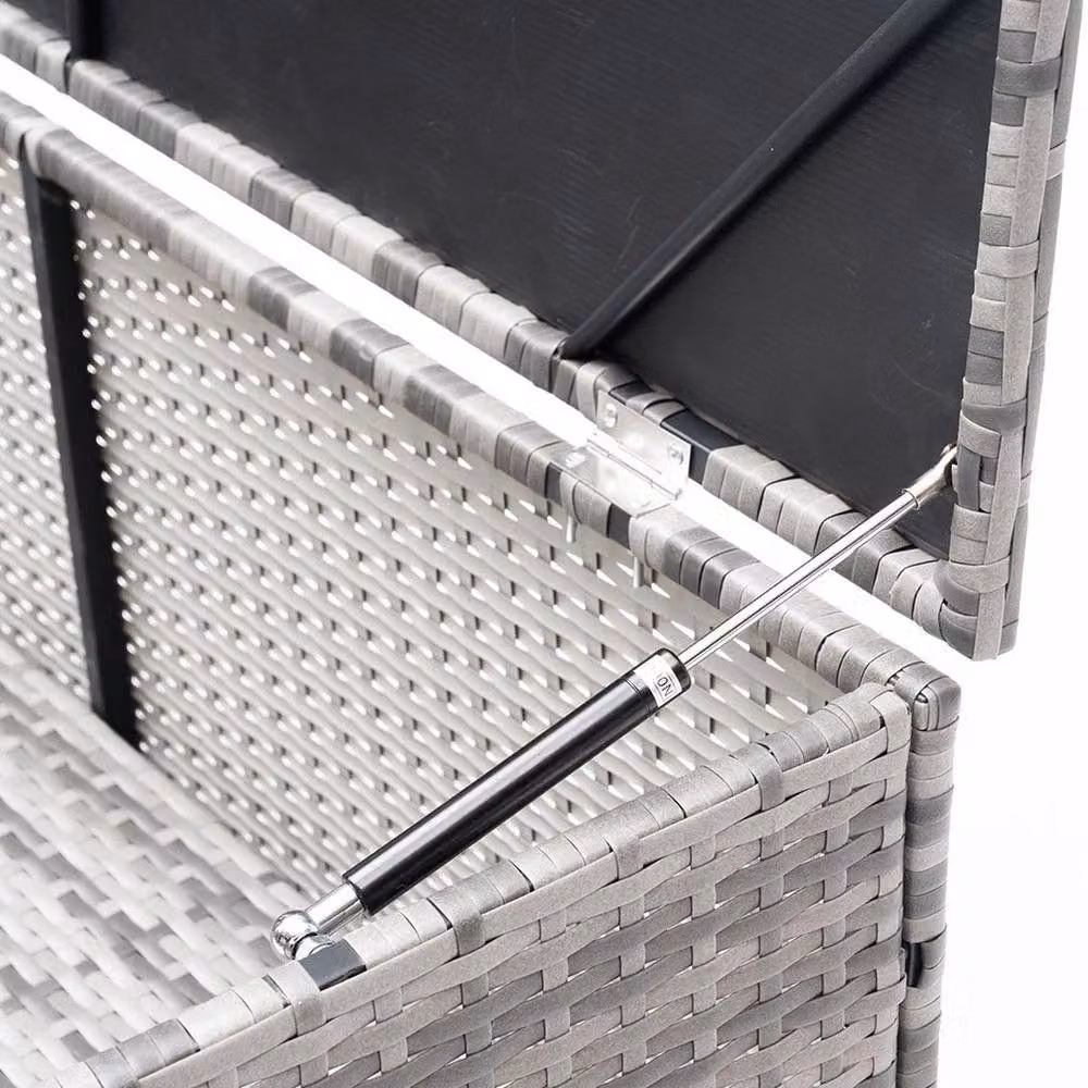 FORGEVIO Grey Lidded PE Rattan Storage Box – 4