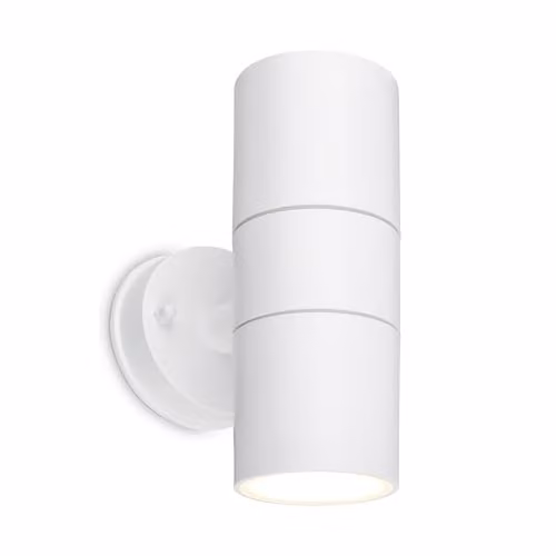 Briloner Modern Up and Down LED Outdoor Wall Light, White, IP54, GU10, H: 16 x W: 11 x D: 7.5 cm