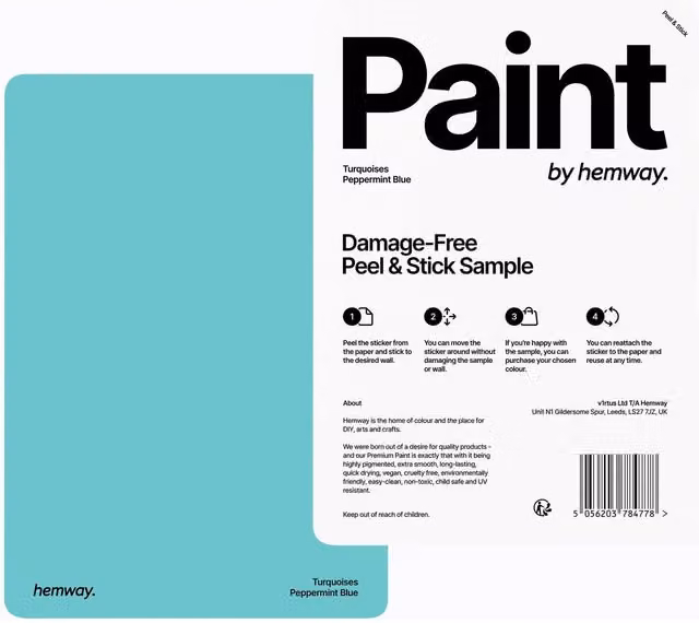 Hemway Chalk Based Furniture Paint A5 Sample in Peppermint Blue