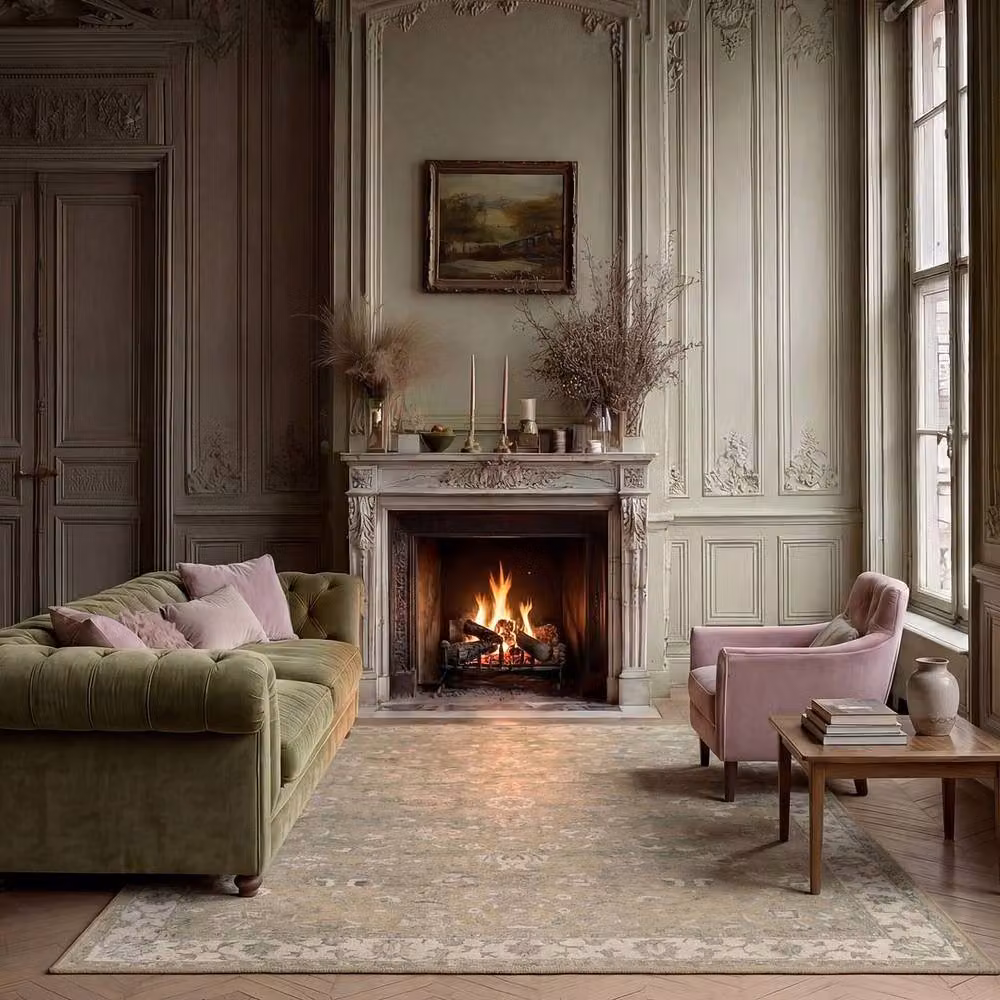 Kukoon Green Traditional Floral Bordered Area Rug for Living Room or Bedroom, W: 160 cm, D: 230 cm – 2