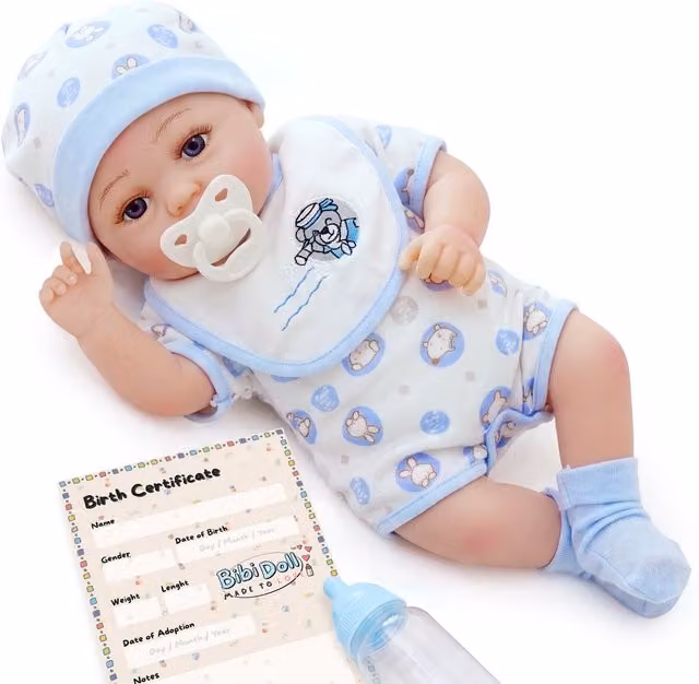 BiBi Doll Reborn Azul Blue Baby Boy Porcelain Doll
