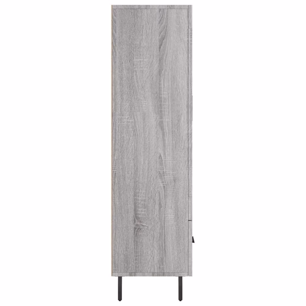 Berkfield Home Grey Sonoma Highboard with Hinged Doors and Drawers, W/D/H: 69.5 x 31 x 115 cm – 2