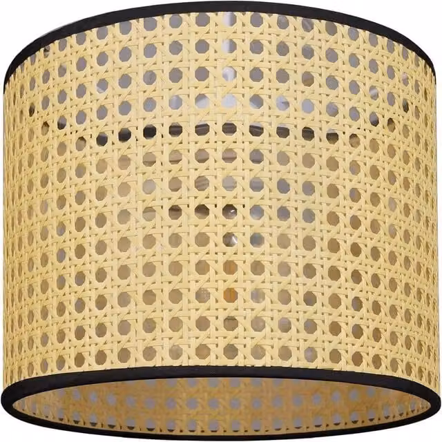 EONLION Rattan Cylinder Lamp Shade for Ceilings and Chandeliers in Beige