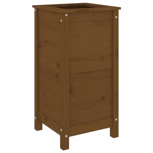 vidaXL Garden Planter Tub in Brown Solid Wood, W/D/H: 40 x 40 x 78 cm – 1