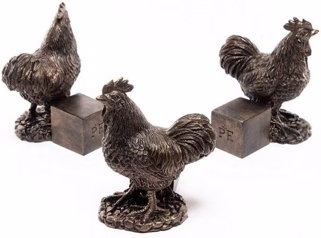 Jardinopia Buff Orpington Chicken Plant Pot Feet, Set of 3, Bronze, W7 x D6.7 x H9.5 cm