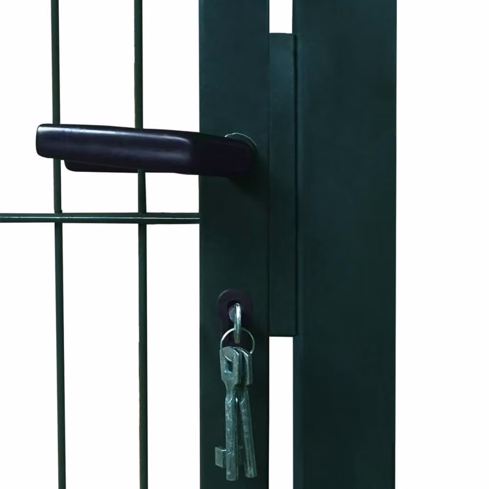 Berkfield Home Single 2D Steel Swing Fence Gate, Green, W: 106 cm, H: 230 cm – 5