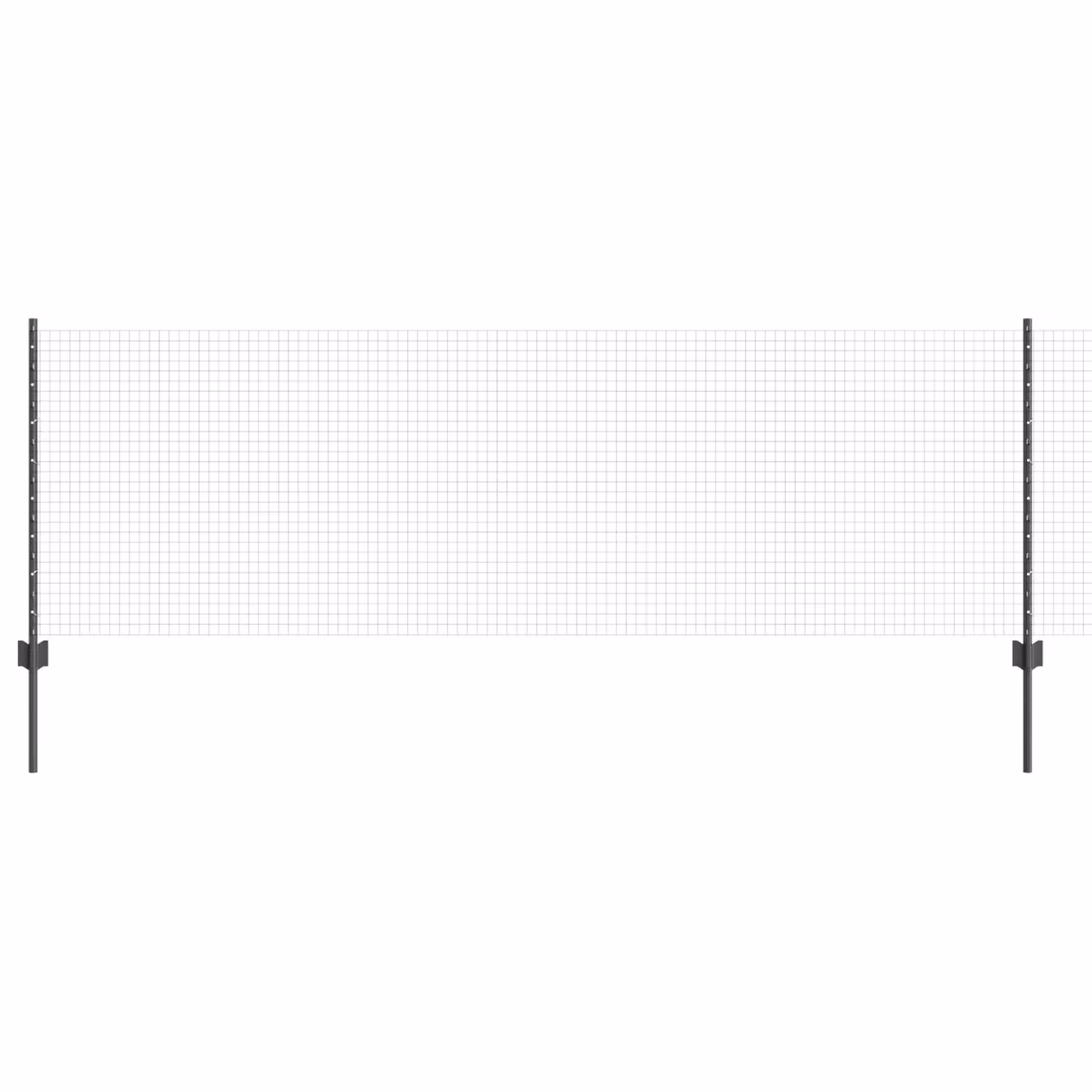 Berkfield Home Grey Steel Welded Wire Fence with 11 U-Profile In-Ground Posts – 2