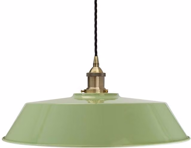 SE Home Chancery Pendant Light in Green and Antique Brass