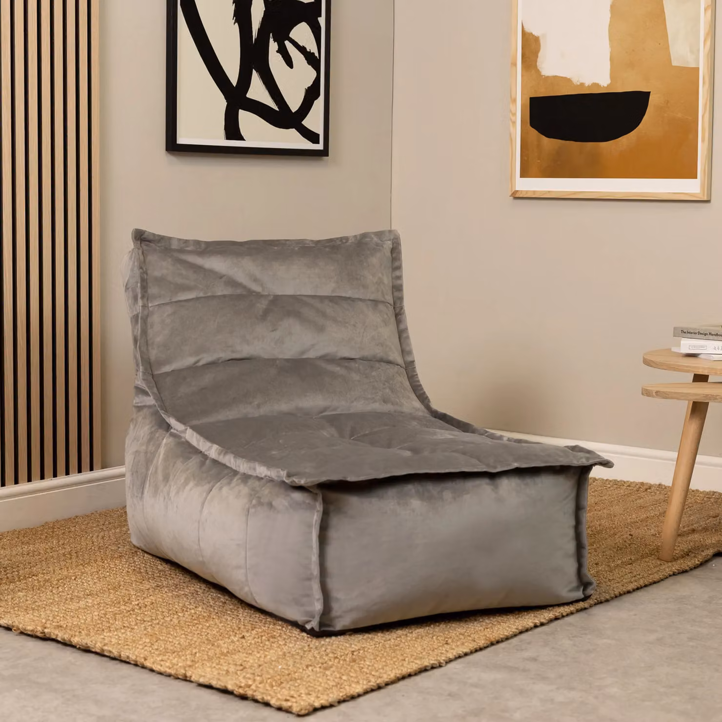 icon Dolce Velvet Bean Bag Lounger, Set of 5, Grey – 3