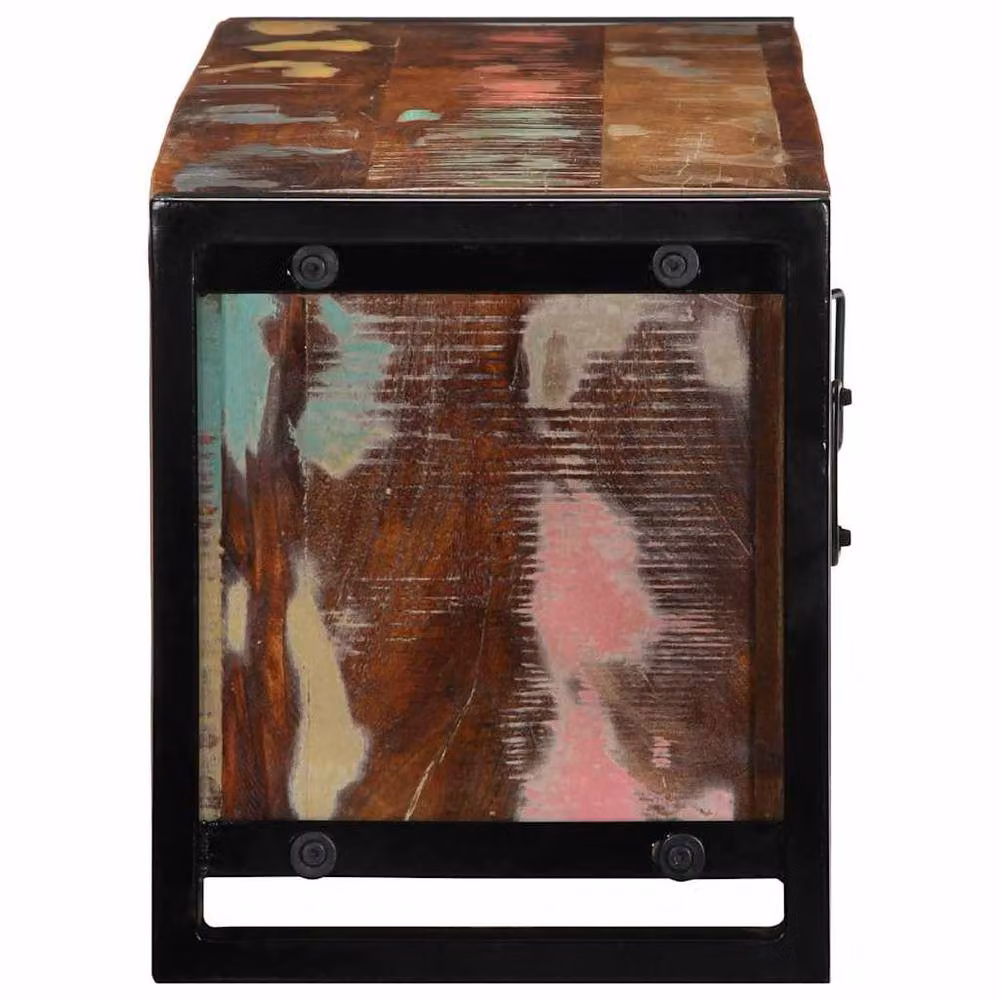 Berkfield Home Industrial TV Cabinet in Brown and Black Solid Reclaimed Wood and Metal, W/D/H: 100 x 30 x 35 cm – 3