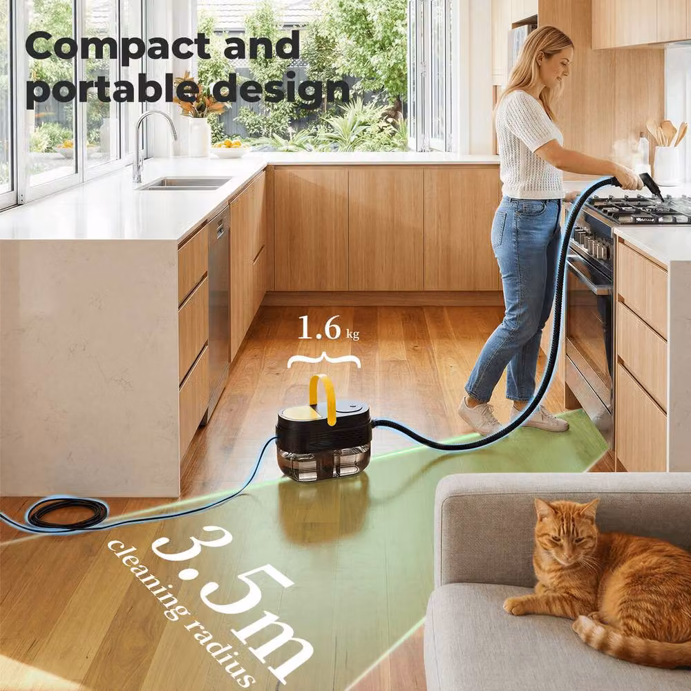 Skylos 1500W Handheld Steam Cleaner in Black and Transparent – 6