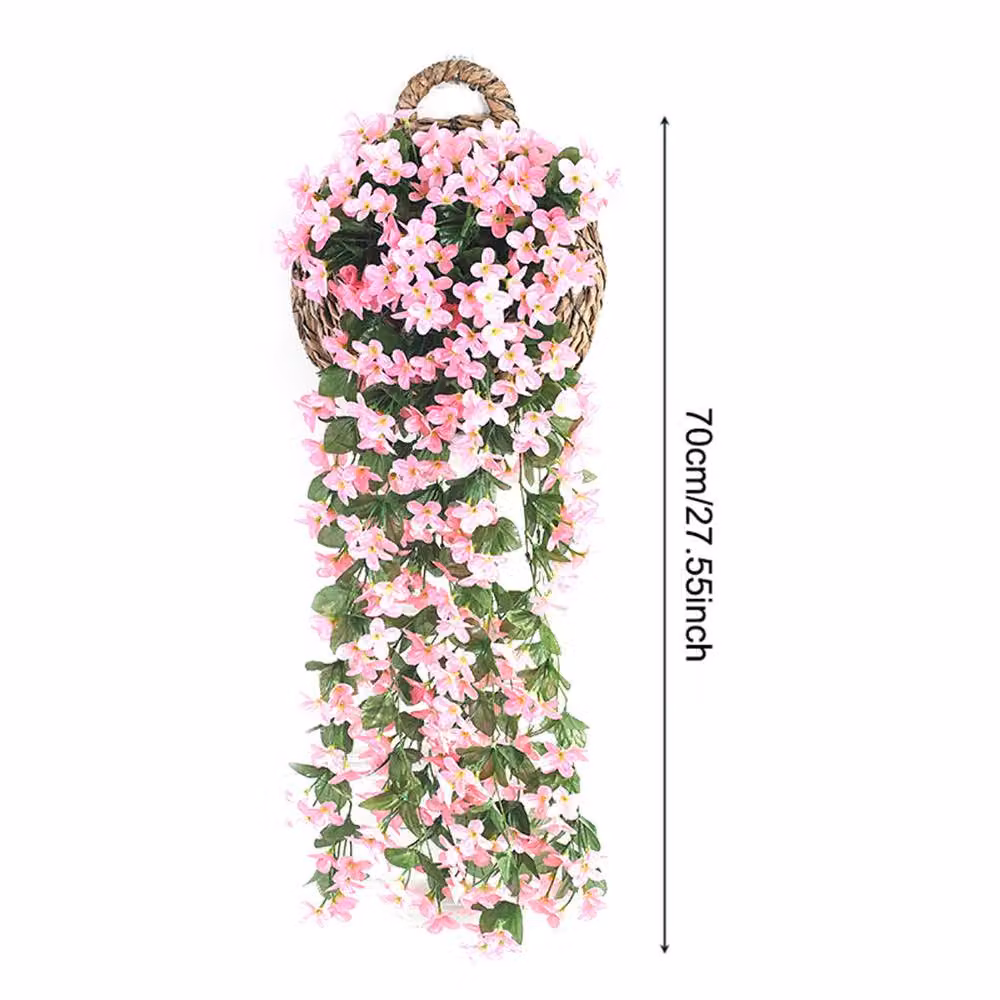 ExtraStar Hanging Pink Artificial Silk Flower Vine, 80 cm – 4