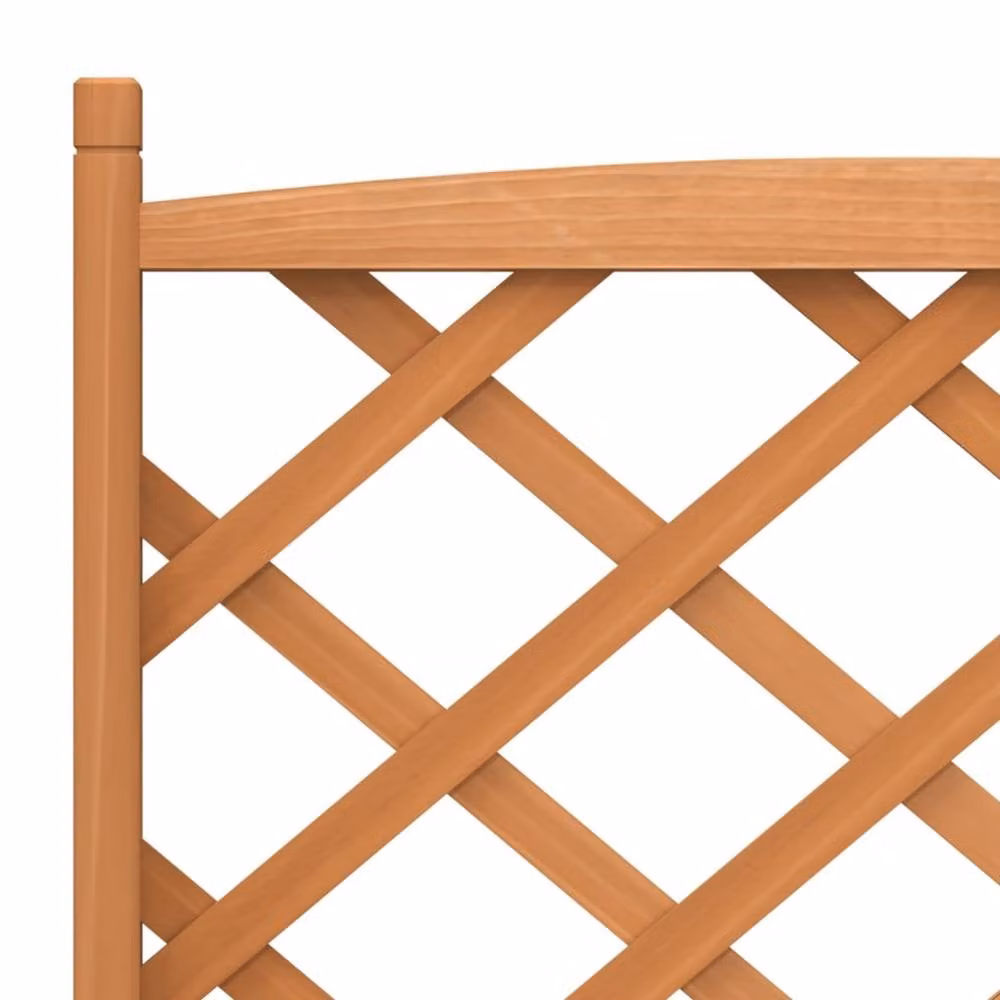 Berkfield Home Brown Solid Wood Fir Planter with Trellis and Tub, W: 150 cm, H: 75 cm, D: 35 cm – 3