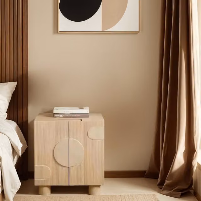 IH Design Modern Mango Wood Small Sideboard in Brown