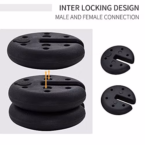 Outsunny Set of 4 Sand Fillable Gazebo Canopy Weights in Black Plastic – 4