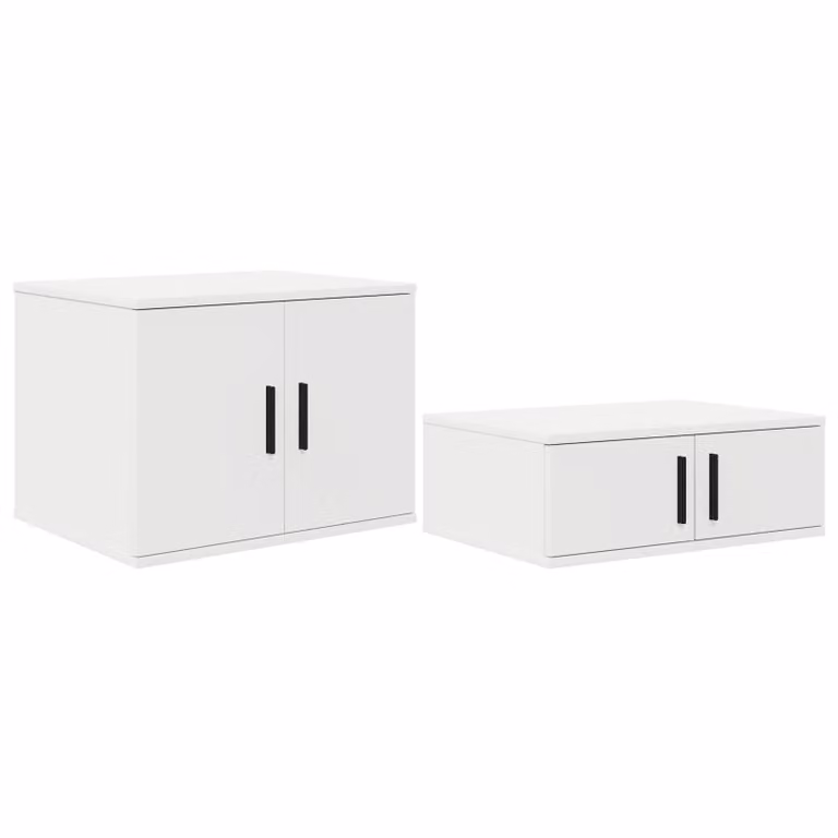 Berkfield Home Modern Freestanding Storage Cabinet in White with Hinged Doors and Internal Shelves, W/D/H: 118 x 41 x 40 cm