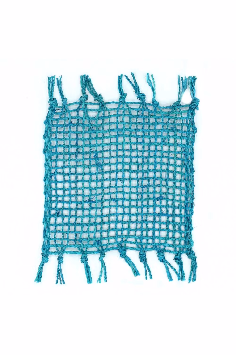 KDMD Set of 4 Turquoise Handwoven Seagrass Fringe Coasters – 2