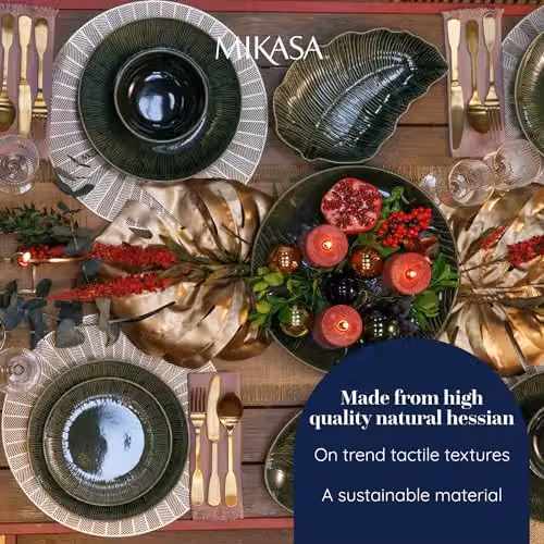 Mikasa Set of 4 Round Jute Woven Placemats, Beige, Diameter: 38 cm – 3