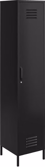 Systembuild Mission District Single Metal Locker Storage Cabinet in Black