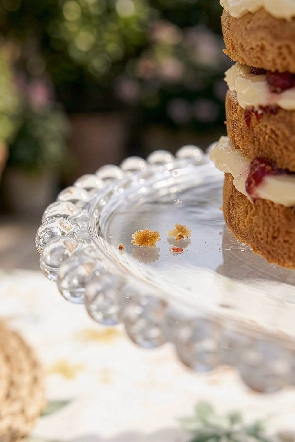 Dibor Traditional Bella Perle Glass Beaded Christmas Cake Stand, Clear – 4