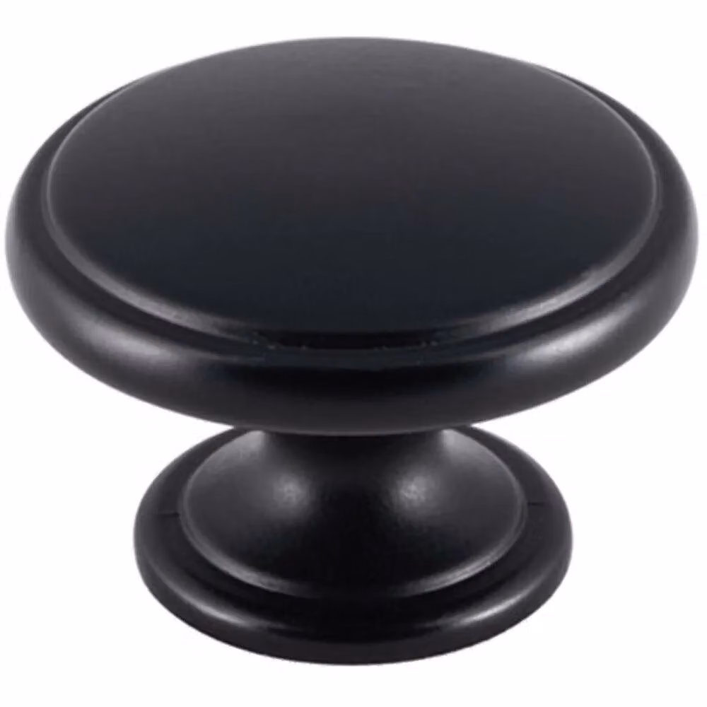 Loops 2 Pack Ring Domed Cupboard Door Knobs in Matt Black, 38.5mm Diameter – 2