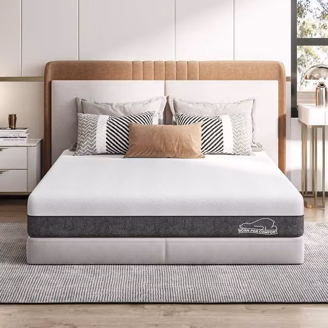 Gartistgo Dual-Layer Memory Foam Mattress with Breathable Gel Top in Grey, Size: Double, H 30 cm, W 140 cm, D 200 cm
