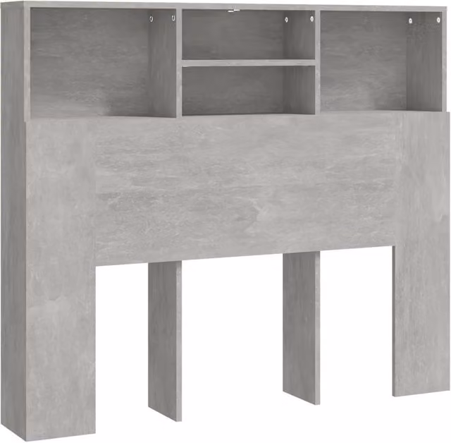 Berkfield Home Modern Headboard Cabinet in Matt Concrete Grey, W/D/H: 120 x 19 x 103.5 cm – 1