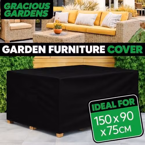 Gracious Gardens Waterproof Black Oxford Fabric Sofa Cover, W/D/H: 90 x 90 x 75 cm – 4