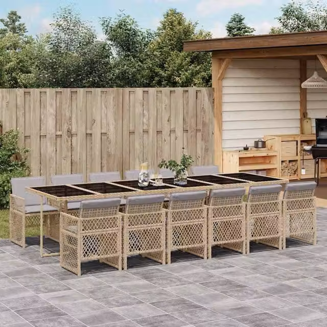 Berkfield Home Garden Dining Set in Beige