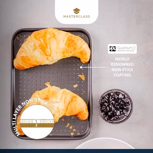 MasterClass Non-Stick Carbon Steel Baking Sheet, Black, W: 24 cm, D: 18 cm, H: 1 cm – 4