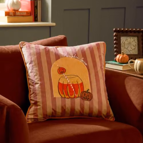 Furn Pumpkin Spice Orange Velvet Square Cushion W/D/H: 45 x 45 x 45 cm – 2