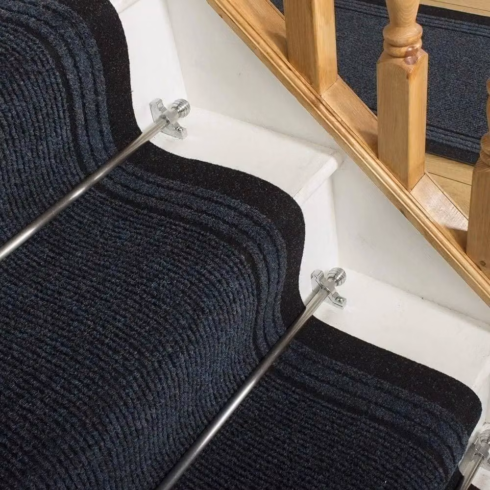 runrug Blue Inca Striped Stair Carpet Runner, W: 80 cm, L: 690 cm – 2