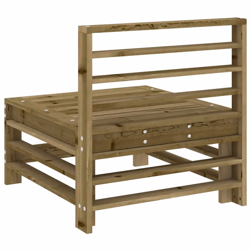 Berkfield Home Garden Rustic Brown Impregnated Pine Wood Middle Sofa – 4